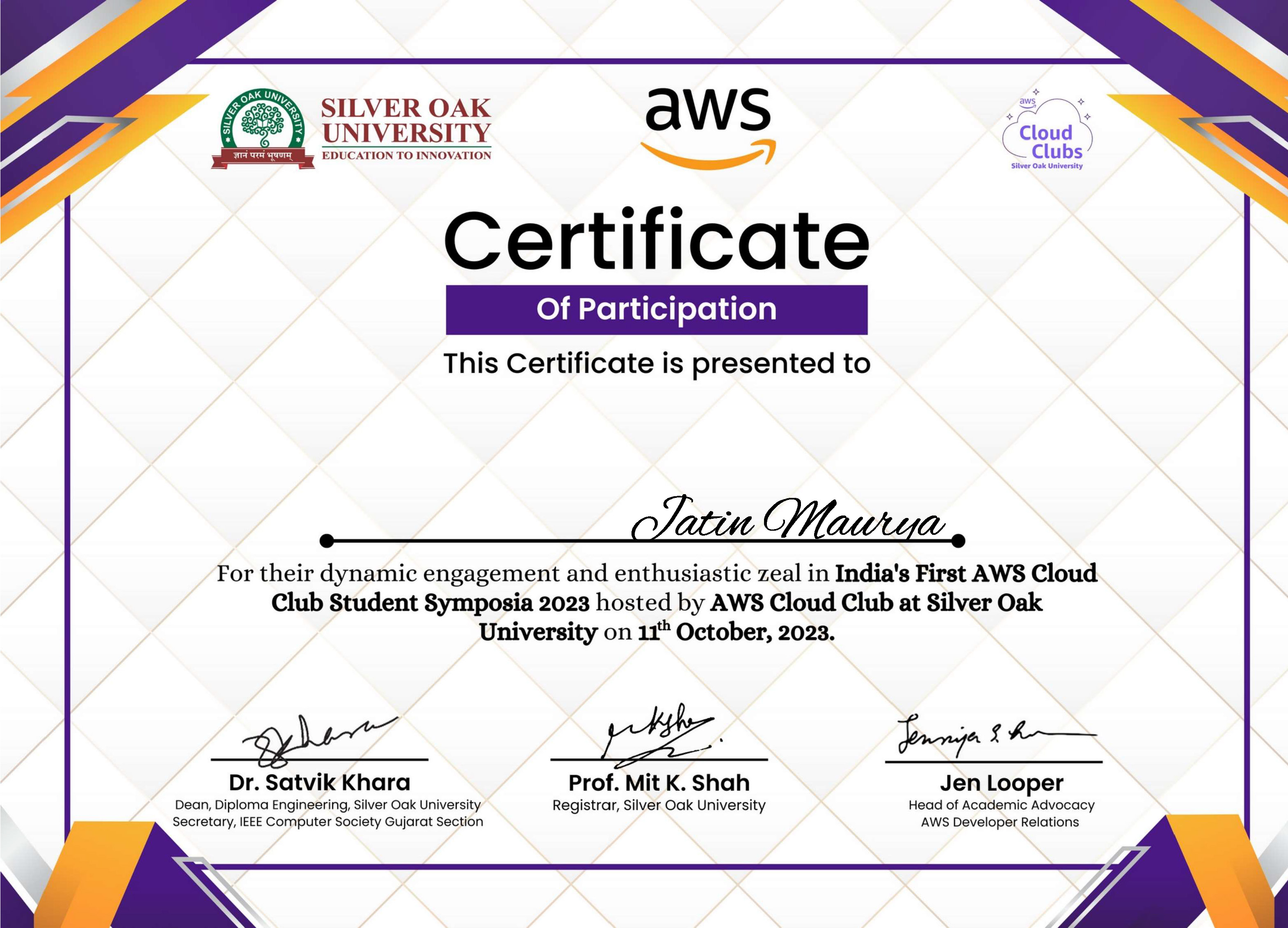 India's First AWS Cloud Club Student Symposia